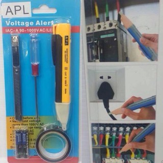 APL Voltage Alert (IAC-A) อุปกรณ์ตรวจเช็คไฟรั่ว + ไขควง คัตเตอร์ สีดำ/เหลือง