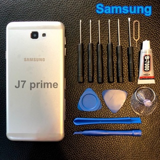 ฝาหลัง+บอดี้กลาง Samsung J7 prime สีขาว