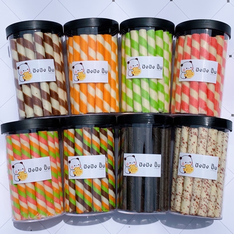 ปังปังปี๊บ เวเฟอร์สติ๊กหลากรส แบบกระปุก มีให้เลือก 8 รส หอม หวาน อร่อย(ขนาด 200 กรัม)