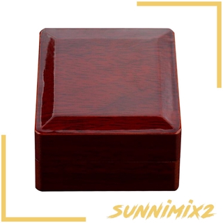 ( Sunnimix2 ) กล่องไม้ใส่แหวนสีไวน์แดง