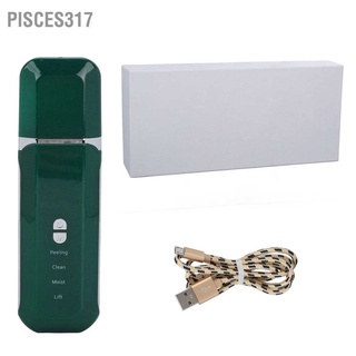 Pisces317 ไม้พายขัดผิว กําจัดสิวหัวดํา 4 โหมด ชาร์จ Usb ทําความสะอาดรูขุมขน สีเขียว