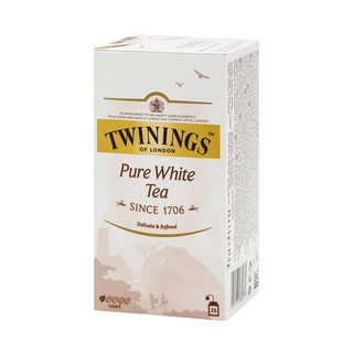 ชาอังกฤษ 1.5 กรัม (กล่อง25ซอง) ทไวนิงส์ Pure White Tea English tea 1.5 grams (box of 25 sachets) Twinings Pure White Tea