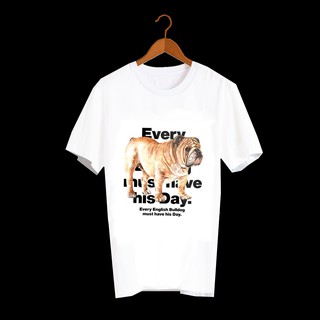 เสื้อยืด เสื้อยืดลายหมา เสื้อยืดสกรีนลายหมา English Bulldog DJ23