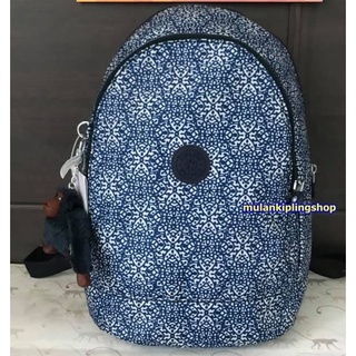 ส่งฟรีEMS Kipling Yaretzi Backpack - Frosted Feels   พื้นสีครีม ลายสีน้ำเงิน