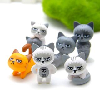 Cat model toy 6 ตัว / set แมวหน้าบึ้ง น่ารักมากๆ ขนาด 3-4 cm.