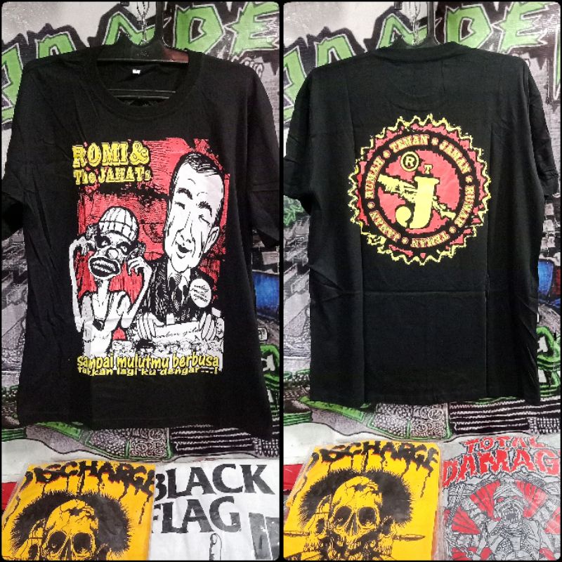 เสื้อยืด ROMI&THEJAHAT PUNK, เสื้อผ้า PUNK, เสื้อยืดวงดนตรี
