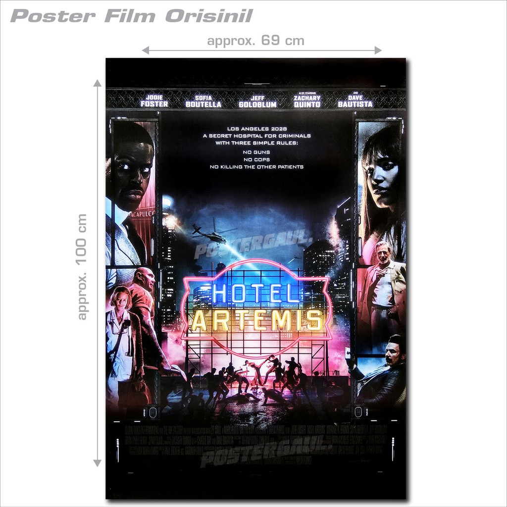 ARTEMIS HOTEL Film Poster - แผ่นเดียวอินโดนีเซียดั้งเดิม ขนาด 69 x 100 cm
