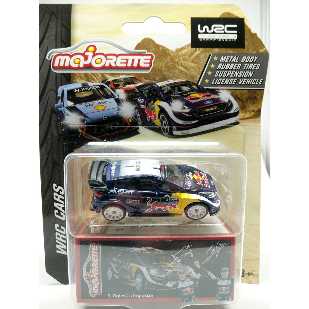 Majorette Ford Fiesta WRC 2019 - Red Bull - WRC Car Series - Blue Color /Wheels RT10SW /scale 1/57 (3") Package with Box
