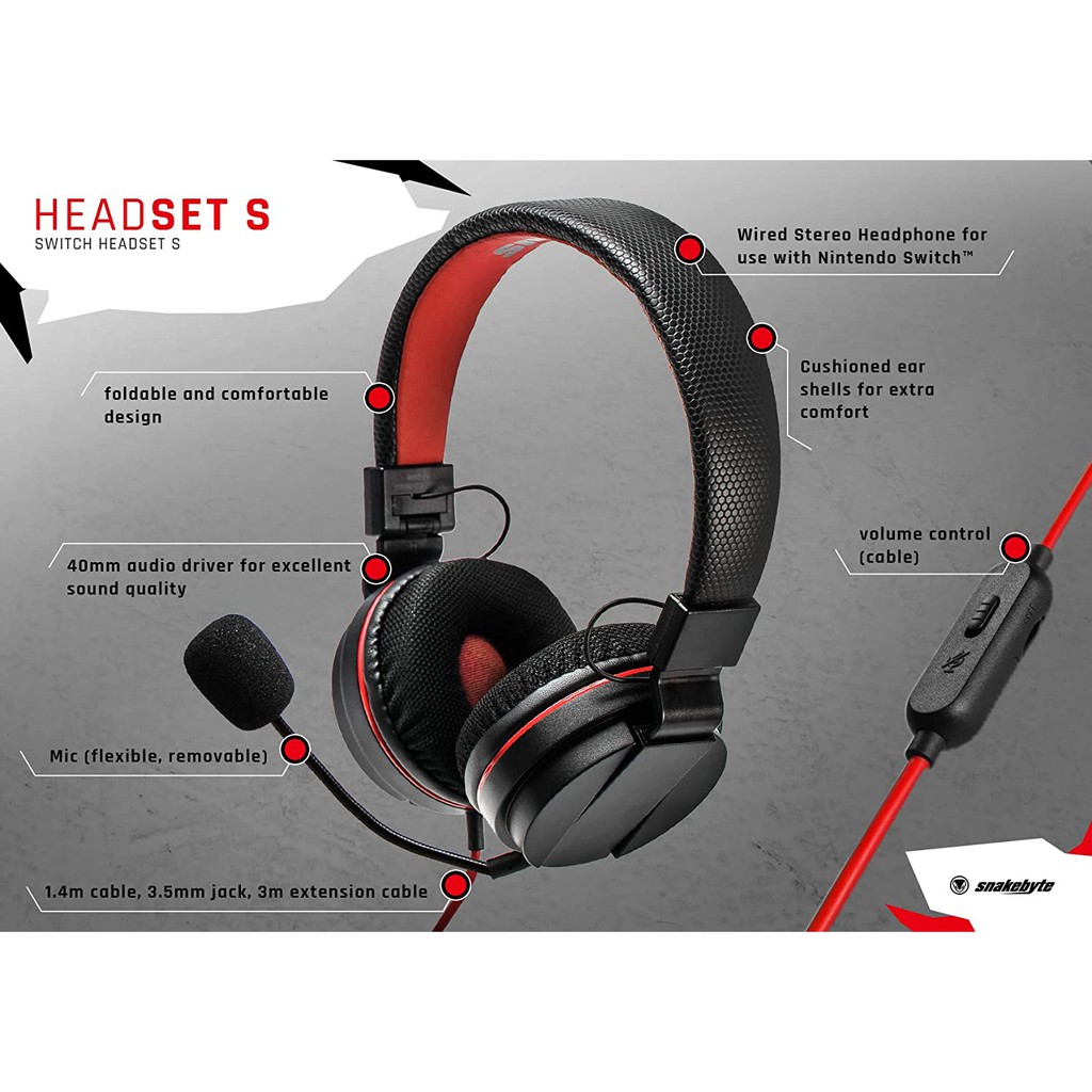 Snakebyte Headset S Stereo for use with Nintendo Switch PS4 Mobile ...