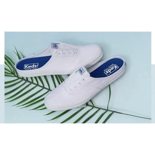 ￼Keds WF58023 รองเท้าผ้าใบ เปิดนิ้วเท้า MOXIE MULE WASHED TWILL สีขาว