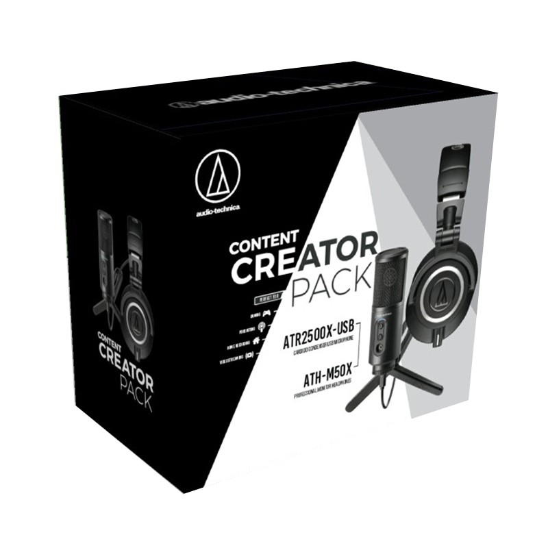 Audio Technica Creator Pack ATH-M50x + ATR2500X-USB ชุดหูฟังและไมโครโฟน hZXH