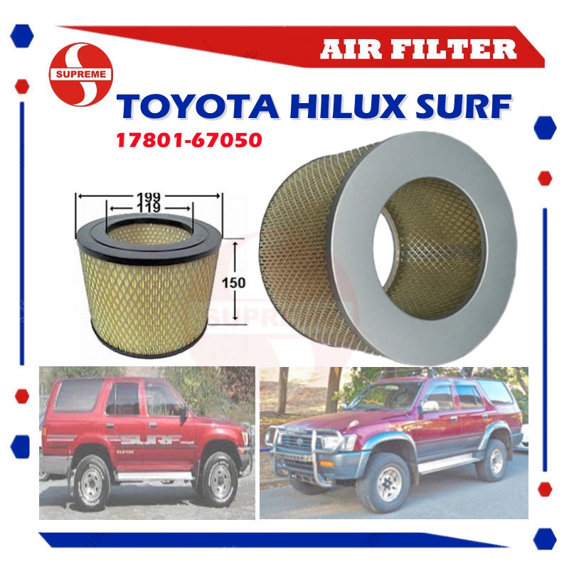 S2u ไส้กรองอากาศ สําหรับ Toyota Hilux Surf KZN130G 17801-67050 A-1393 4WD