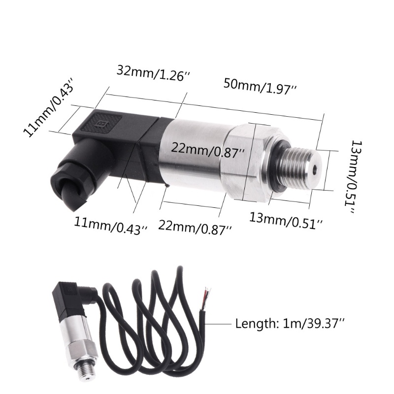 เครื่องส่งสัญญาณความดันเซนเซอร์แปลง 0-10Bar 9-32Vdc G1 / 4 4-20Ma 0.5%