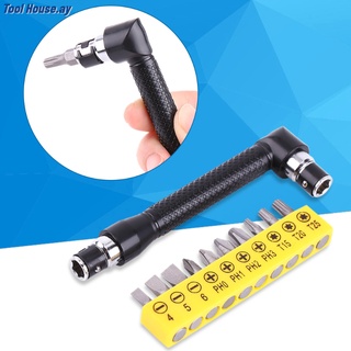 L-Shape 1/4 Inch Hex Socket Wrench Double Head with Various Screwdriver Bits Hand Tool