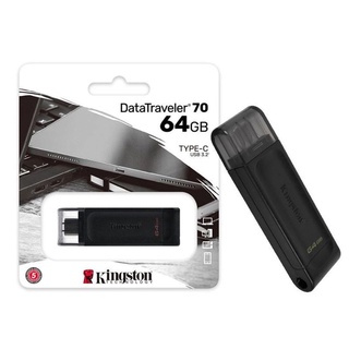 64GB Flash Drive KINGSTON ของแท้ 100% DATA TRAVELER (DT70) Type-C Black