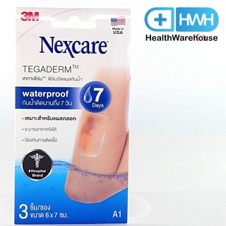 3M Nexcare Tegaderm A1 6x7 cm 1 กล่อง 3 ชิ้น แผ่นเทปใสปิดแผลกันน้ำ