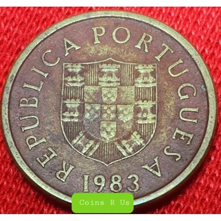 เหรียญต่างประเทศ โปรตุเกส ปี 1983 ชนิด 1 Escudo ขนาด 18 มม. ผ่านใช้สวยน่าสะสม