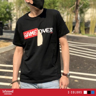 Unisex T-Shirt เสื้อยืดคอกลม แขนสั้น พิมพ์ลาย Game Over ใส่ได้ทั้งผู้หญิง-ผู้ชาย/ รุ่น IA-104