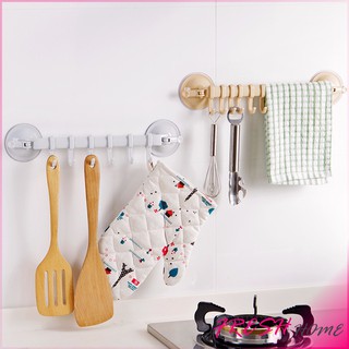 ที่แขวนของ ที่แขวนติดผนัง ถ้วยดูดยึดผนัง ไม่ต้องเจาะรู Coner Towel Hanger with 6 clips