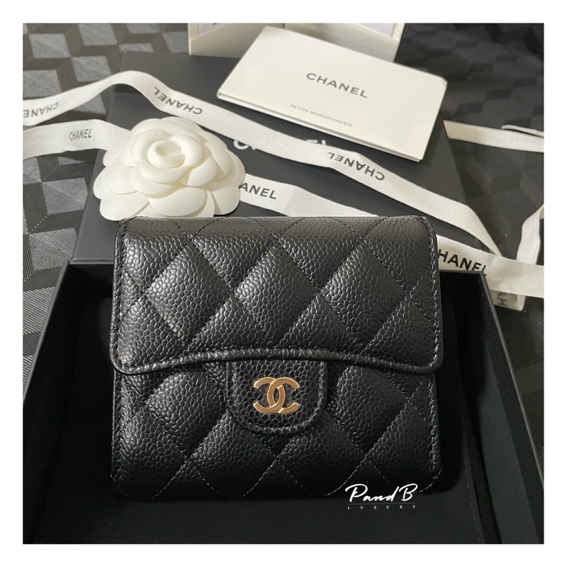 [ของแท้💯] New Chanel Trifold Wallet 2022 Full Set