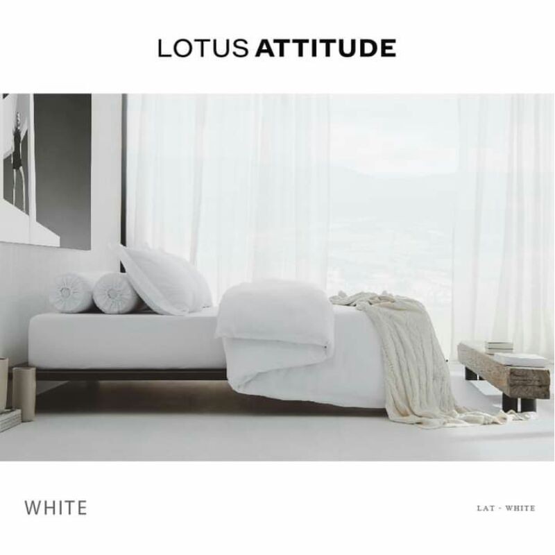[ของแท้ 💯%] LAT-BASIC WHITE : เครื่องนอนโลตัส Lotus รุ่น ATTITUDE (สีพื้น) | ผ้าปูที่นอน 3.5, 5, 6 ฟุต , ผ้านวม