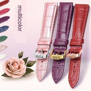band สาย✷♟♤Titus watch with red purple female strap leather chain pin buckle 12 14 16 18mm
