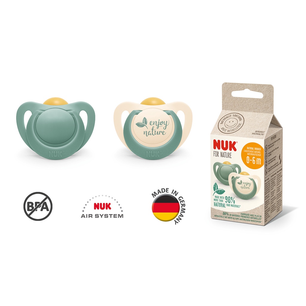มาใหม่ พร้อมส่ง จุกหลอก NUK For Nature Latex 0-6 Months และ 6-18 Momths วัตถุดิบจากธรรมชาติมากกว่า 98%