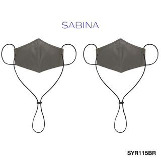 Sabina หน้ากากอนามัย ( Set 2 ชิ้น) TRIPLE MASK รหัส SYR115BR สีน้ำตาล มีสายคล้องคอ