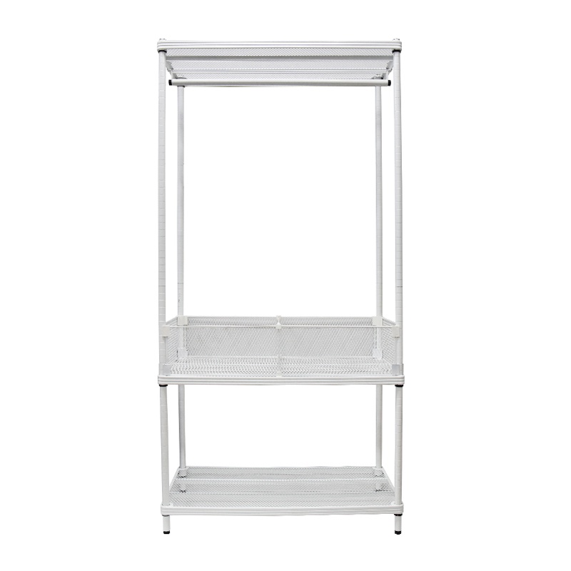 hugthai ราวแขวนพร้อมชั้นวางอเนกประสงค์ 3 ชั้น Mesh + Divider KASSA HOME รุ่น MESH10x20 สีขาว