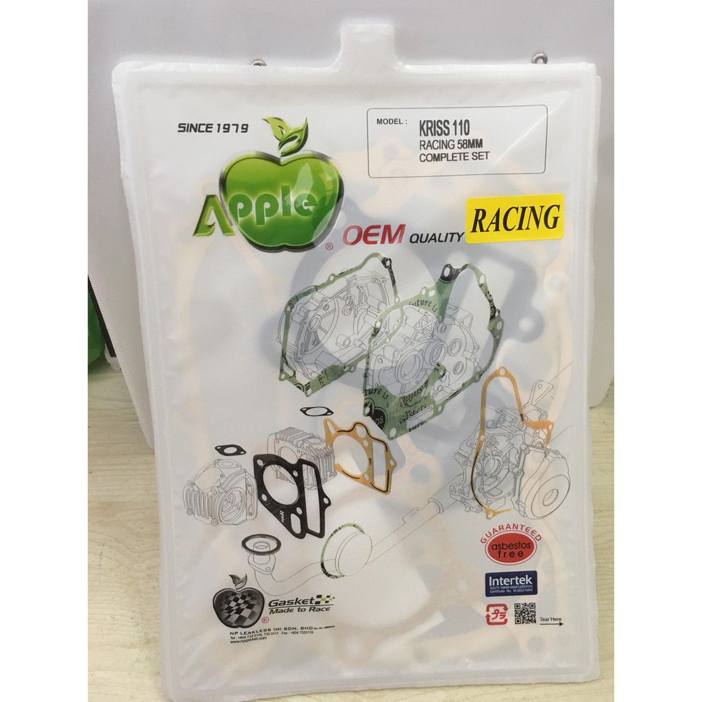 APPLE COMPLETE GASKET OVERHAUL SET KRISS 110 KRISS110 STD 58MM 60MM 58 60