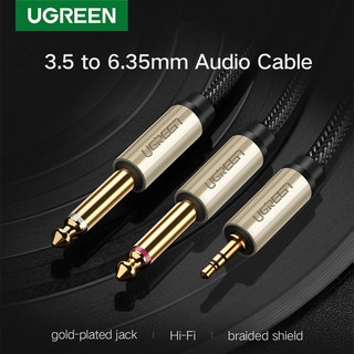 Ugreen อะแดปเตอร์สายเคเบิลเสียง แจ็ก 3.5 มม. เป็น 6.35 มม. สำหรับไมโครโฟน Dvd Mp3 Mp4