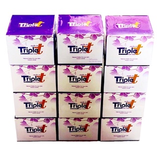 ครีมทริปเปิ้ล ที Triple T Cream 12 กระปุก ขนาด 20 กรัม แถมฟรีสบู่โสมทานาคาในกล่องทุกกล่อง