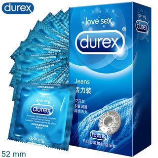 Durex ถุงยางอนามัย ดูเร็กซ์ Jeans ถุงยางอนามัย ถุงยาง 12 ชิ้น/1กล่อง size Condom 52mm.2กล่อง