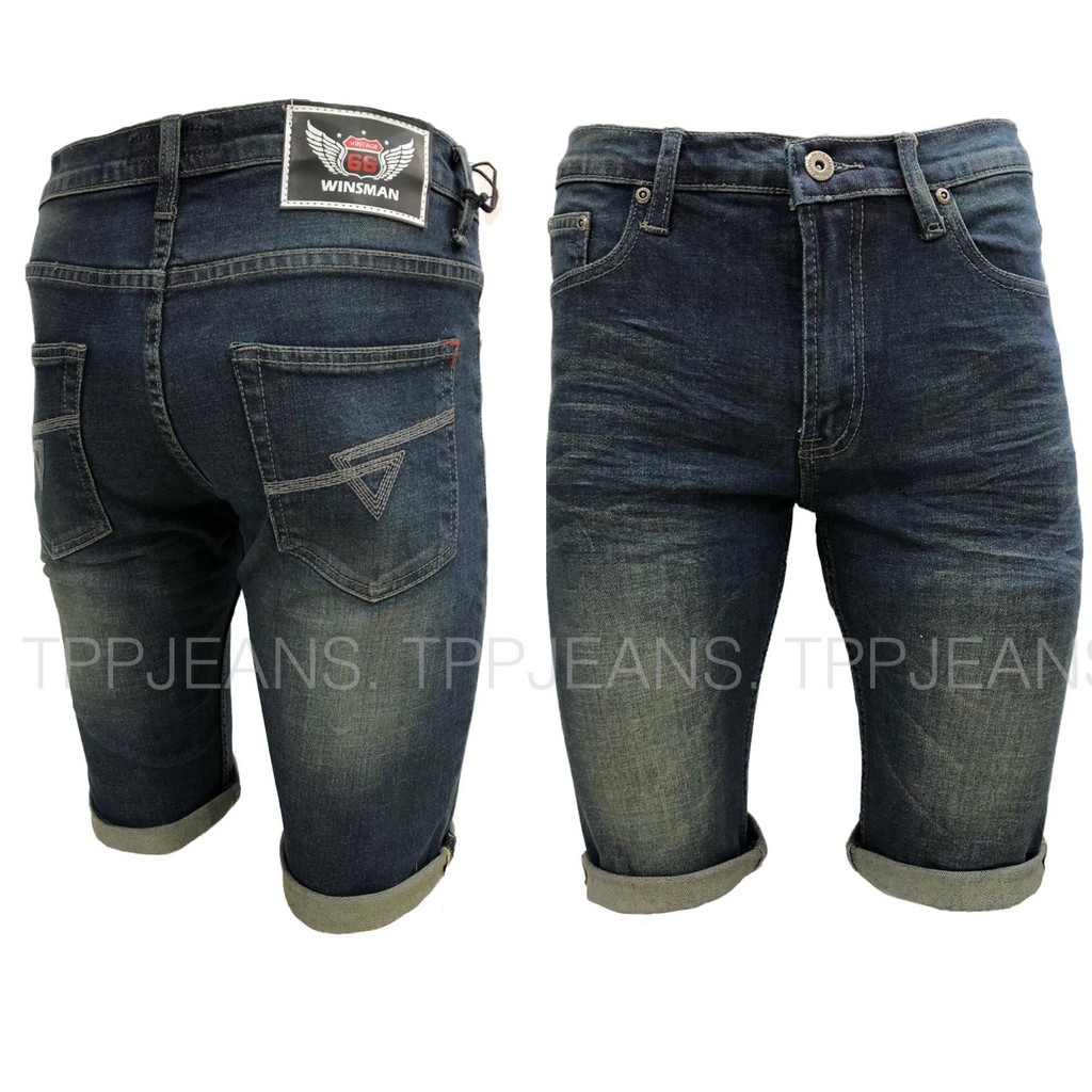 [ไซส์28”42”] Men's Shorts Denim กางเกงยีนส์ขาสั้นผู้ชาย ฟอกสนิม ยีนส์ยืด ทรงสวยงานตัดเย็บอย่างดี