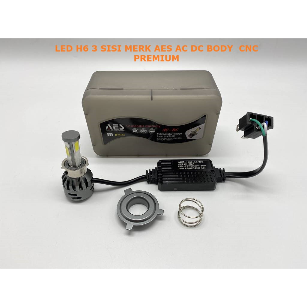 3-SIDED LED LAMP H6 H4 35w AC DC I ด้านหน้า LED BULB CNC BODY Premium AES SKU-2582