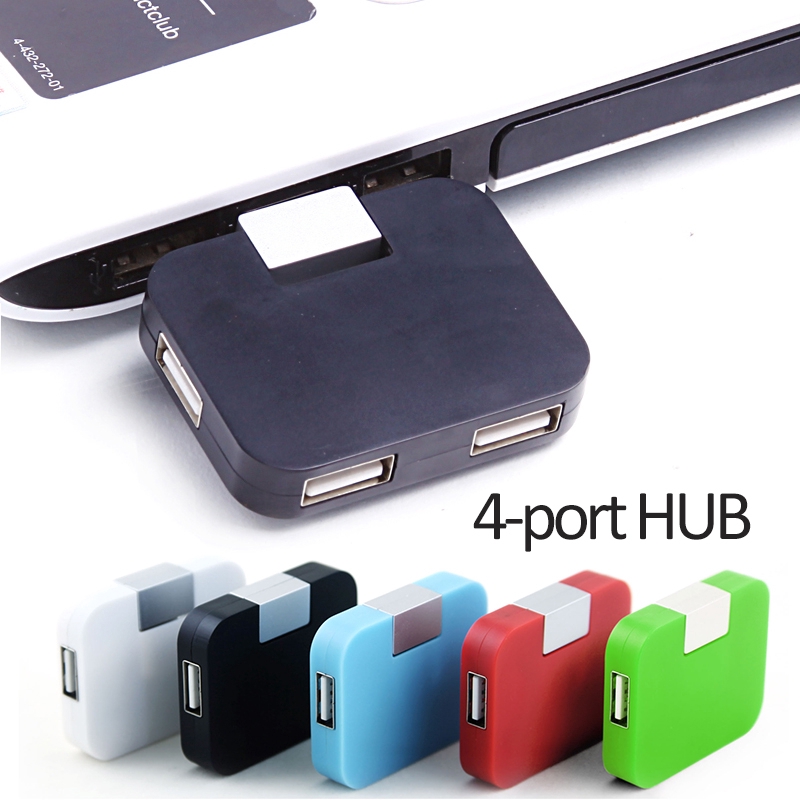 Usb 2.0 พับสแควร์ 4 พอร์ต HUB USB 2.0 พับสแควร์ 4 พอร์ต HUB สีดํา/สีขาว/สีเขียว/สีฟ้า/สีแดงหมุน USB Semiper รถ U Disk ชุดอุปกรณ์ Extension
