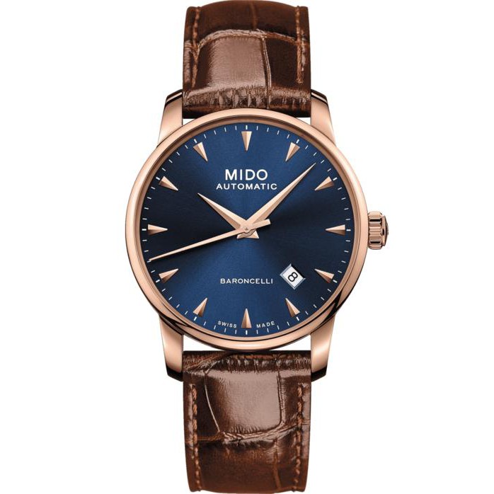 MIDO Baroncelli ll Automatic Men's Watch รุ่น M8600.3.15.8 - Blue/Rosegold