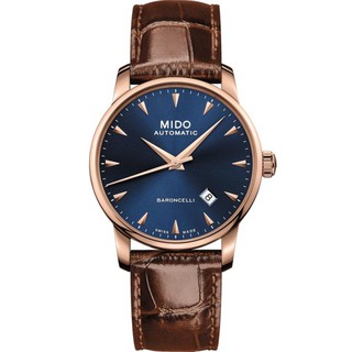 MIDO Baroncelli ll Automatic Mens Watch รุ่น M8600.3.15.8 - Blue/Rosegold