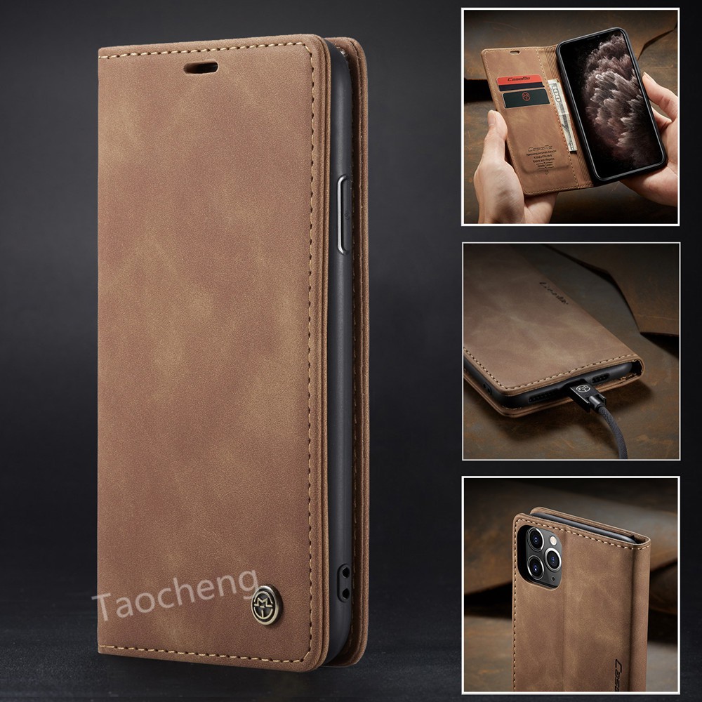 เคสหนังฝาพับ เคสหนังฝาพับ CaseMe iPhone 13 12 11 Pro Max Mini 12Pro 12ProMax Card Slot Phone Case iPhone11 iPhone12 PU Luxury Magnetic Leather Wallet Flip Cover Business Stand Casing Holder