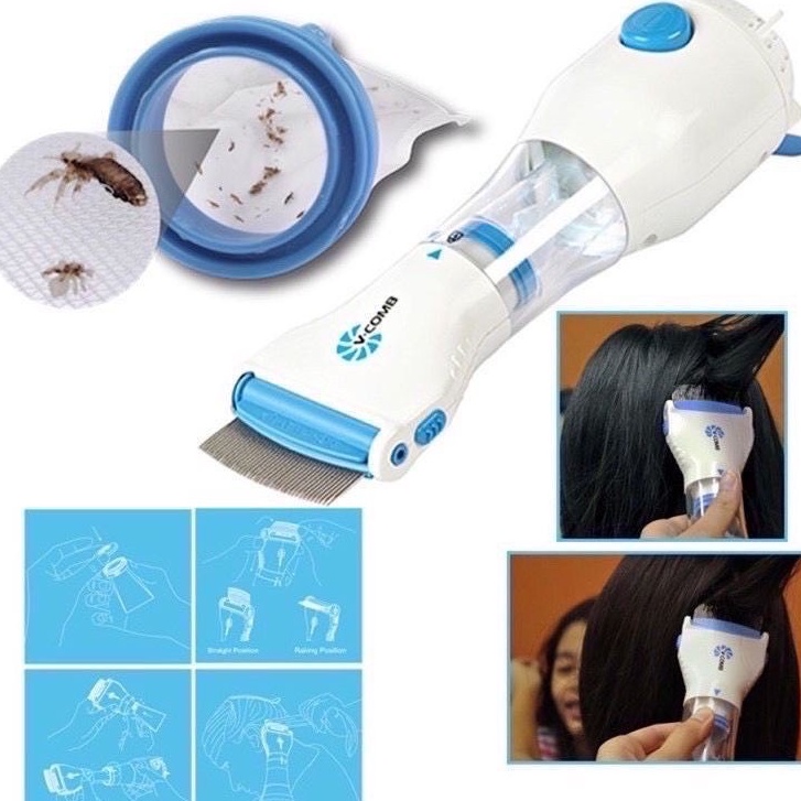 หวีไฟฟ้ากำจัดเหา Vacuum comb Petsz หวีสางเหา เครื่องกำจัดเหา หวีดูดเหา เสียบไฟบ้านใช้งานได้ทันที ใช้ได้ทั้งคนและสุนัข