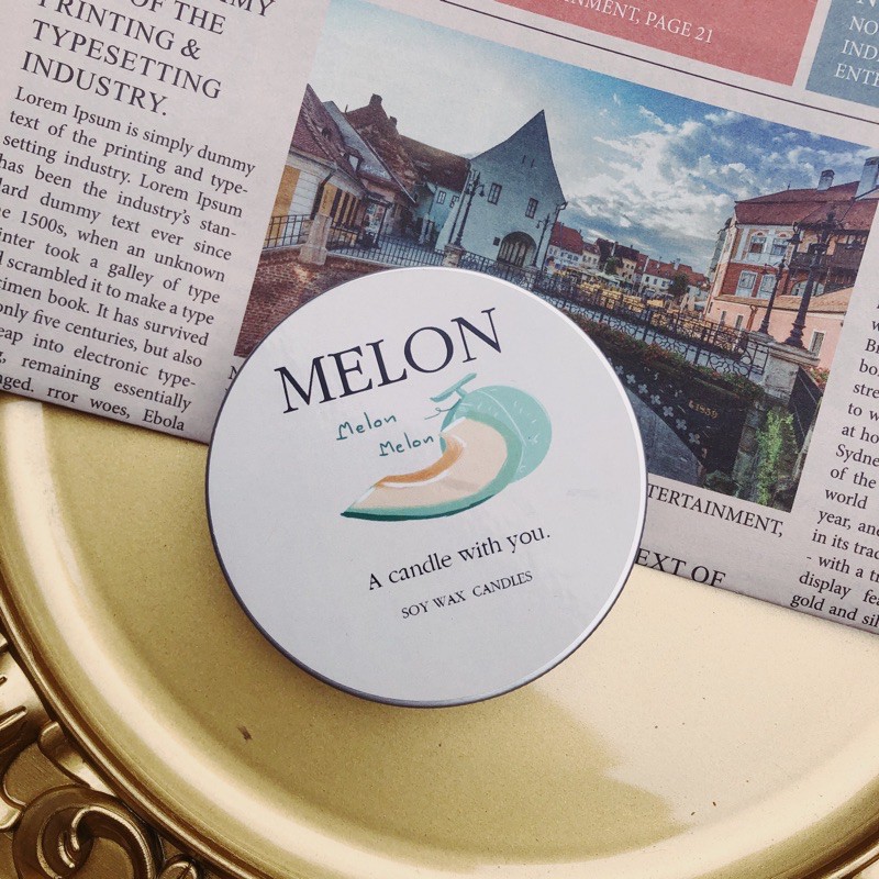 เทียนหอมไขถั่วเหลือง กลิ่น melon melon melon🍈 (90 g.)