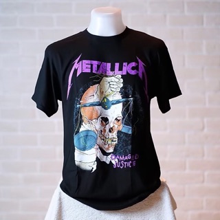 ผ้าฝ้าย 100%เสื้อวง Metallica ลิขสิทธิ์แท้100%S-3XL