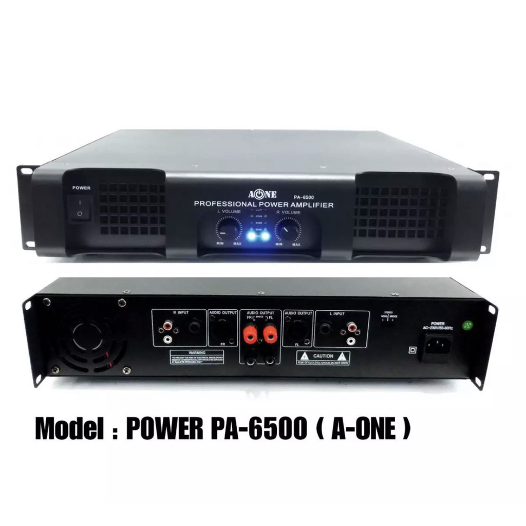 เพาเวอร์แอมป์ กลางแจ้ง 6500W PMPO เครื่องขยายเสียง A-ONE Professional poweramplifier รุ่น PA-6500 new products