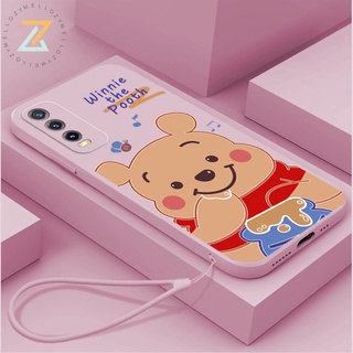 Zymello เคส Vivo V23 V23E V15 V17 V19 V20 V20 Pro V20SE V21 V11i เคสซิลิโคนลายหมีการ์ตูนน่ารัก (มีสาย)