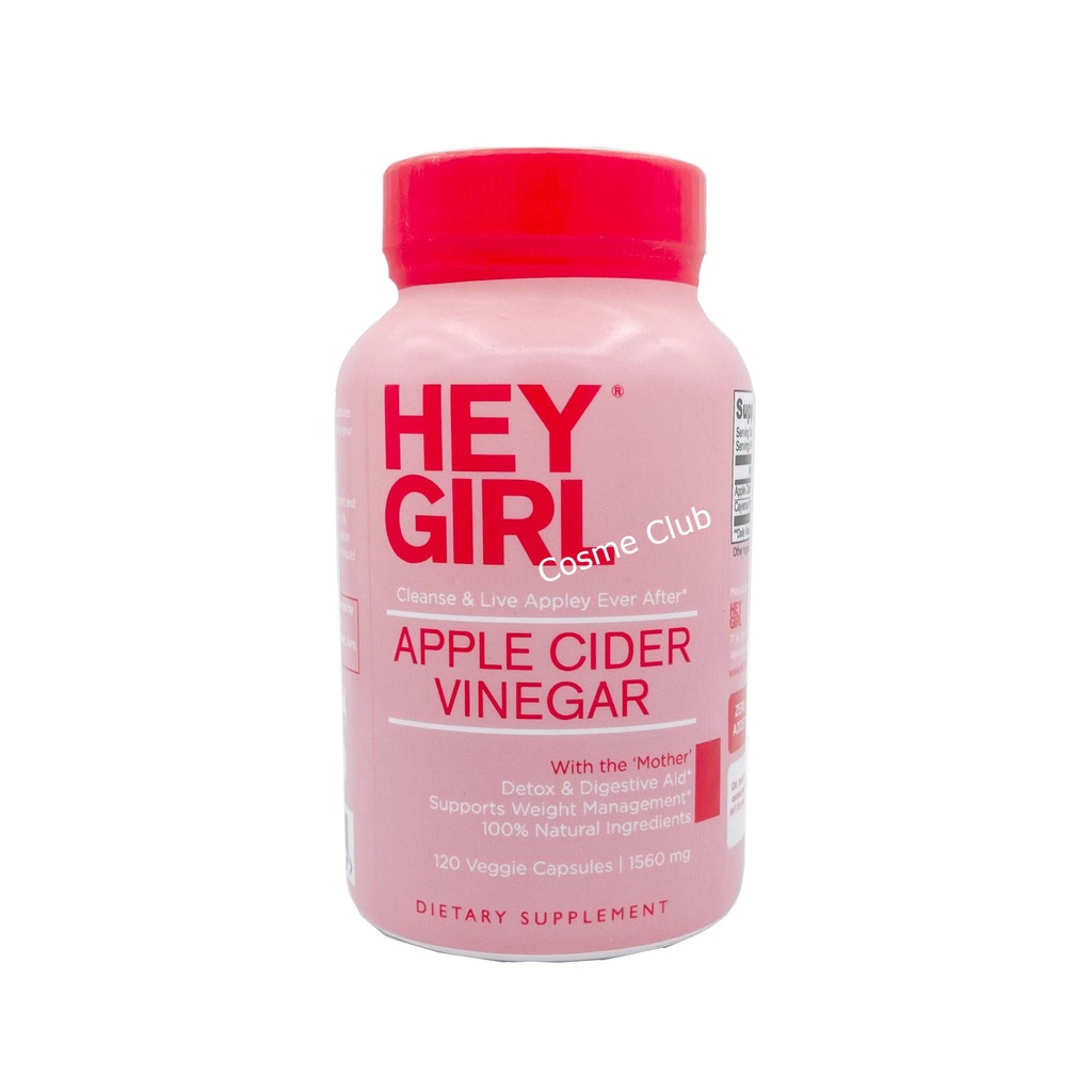 พร้อมส่ง - หมดอายุ 03/2025 Hey Girl Apple Cider Vinegar 120 Capsules