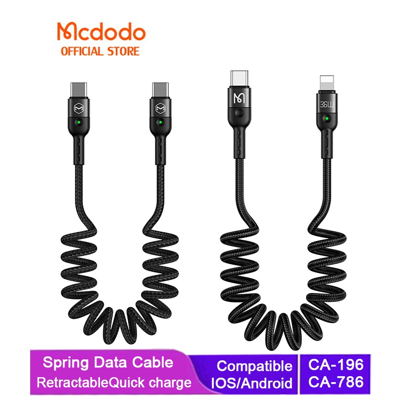 Mcdodo สายเคเบิลข้อมูล 60W Type-C PD36W iP 14 Pro Max 13 12 11 XR 8 7 6S CA-196 CA-786