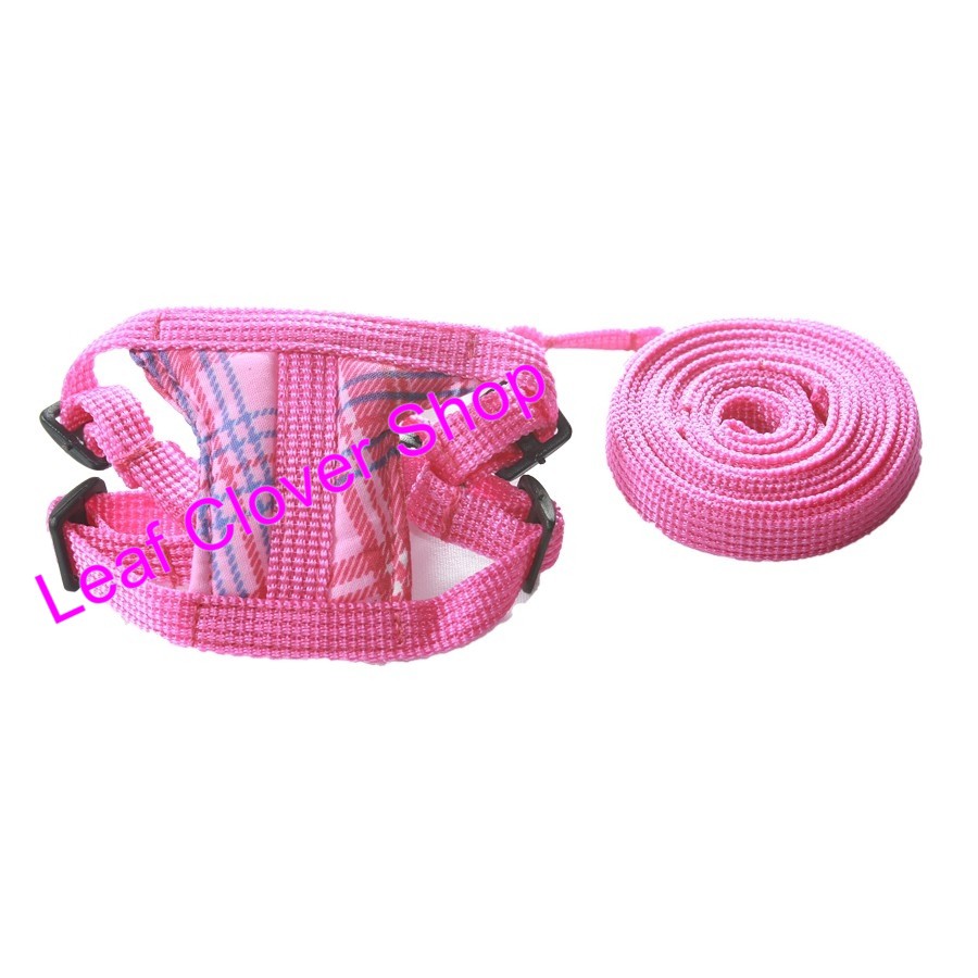 สายจูง สำหรับสัตว์เลี้ยงขนาดเล็ก หนูแฮมเตอร์ ชูก้าไรเดอร์ กระรอก กระต่าย (1ชิ้น/แพ็ค) - สีชมพู