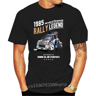 เสื้อยืดผ้าฝ้ายพิมพ์ลายแฟชั่น เสื้อยืด พิมพ์ลาย Rally Legend 1985 Motif and Licensed Retro Pug 205 Group B Rally สไตล์วิ