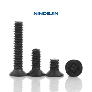 NINDEJIN 55 pcs Countersunk Flat Head Phillips สกรู M1.2 M1.4 M1.6 M1.7 M2 สกรูแล็ปท็อปเหล็กกล้าคาร์บอนสำหรับ Lenovo Samsung