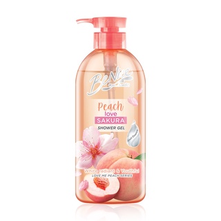 เจลอาบน้ำ ทีทรี เฟรช แอนด์ เคลียร์ BeNice Love Me Peach Shower Gel Peach Love Sakura 450ml.